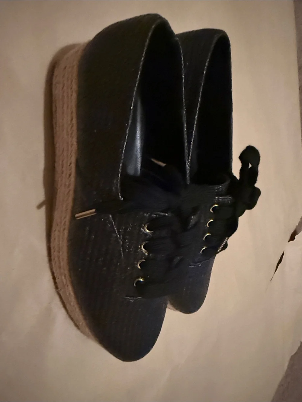 RAYE Black Woven Espadrille Sneakers with Jute Platform